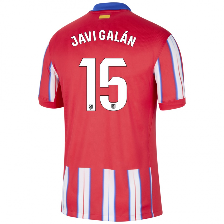 Hombre Camiseta Javi Galan #15 Rojo Blanco Azul 1ª Equipación 2024/25 La Camisa Argentina