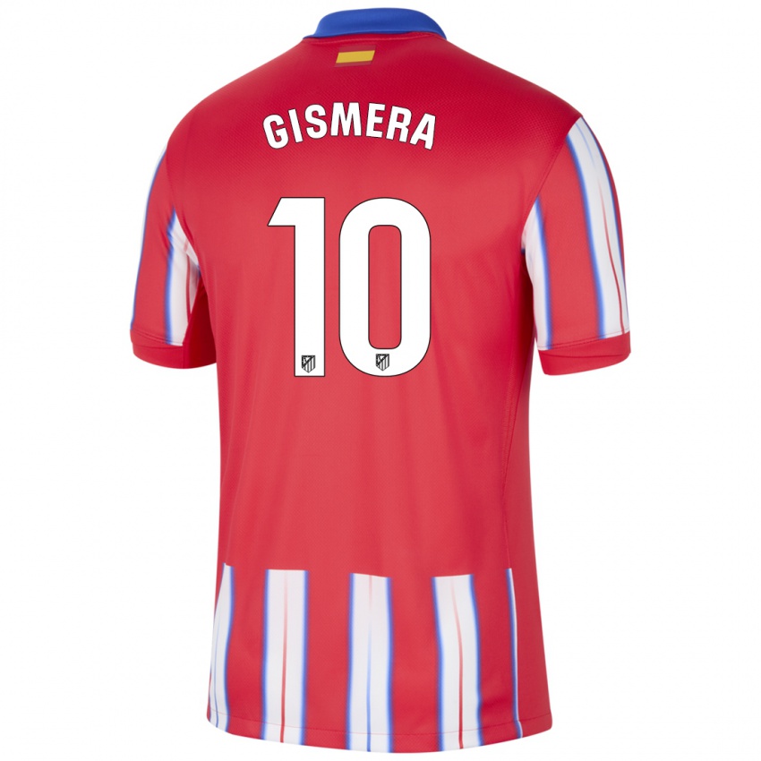 Hombre Camiseta Aitor Gismera #10 Rojo Blanco Azul 1ª Equipación 2024/25 La Camisa Argentina