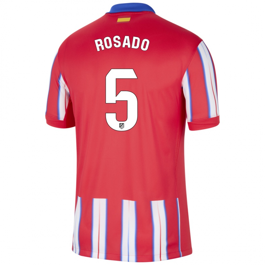 Hombre Camiseta Diego Rosado #5 Rojo Blanco Azul 1ª Equipación 2024/25 La Camisa Argentina