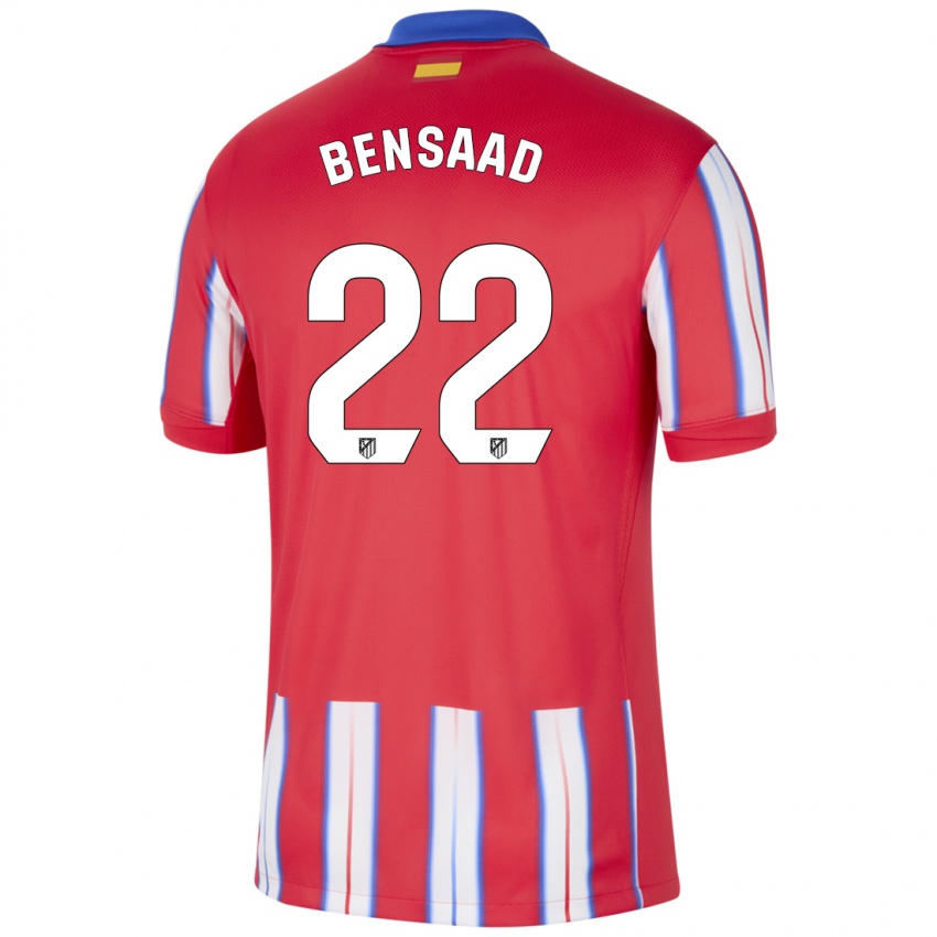 Hombre Camiseta Adnane Bensaad #22 Rojo Blanco Azul 1ª Equipación 2024/25 La Camisa Argentina