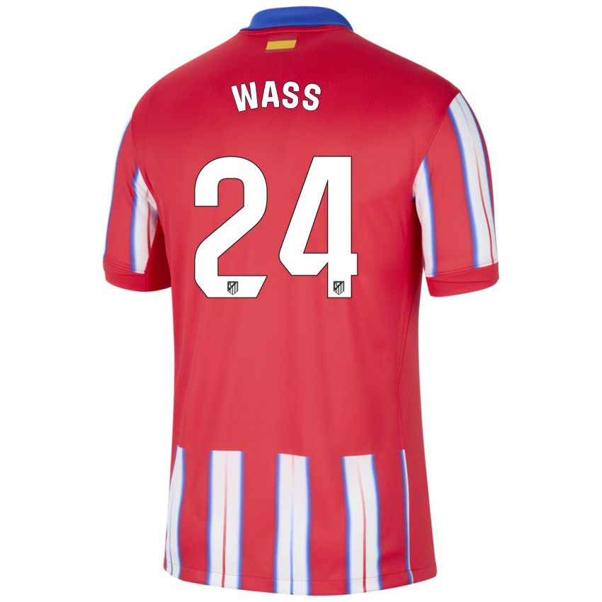 Hombre Camiseta Daniel Wass #24 Rojo Blanco Azul 1ª Equipación 2024/25 La Camisa Argentina