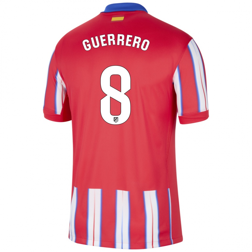 Hombre Camiseta Irene Guerrero #8 Rojo Blanco Azul 1ª Equipación 2024/25 La Camisa Argentina