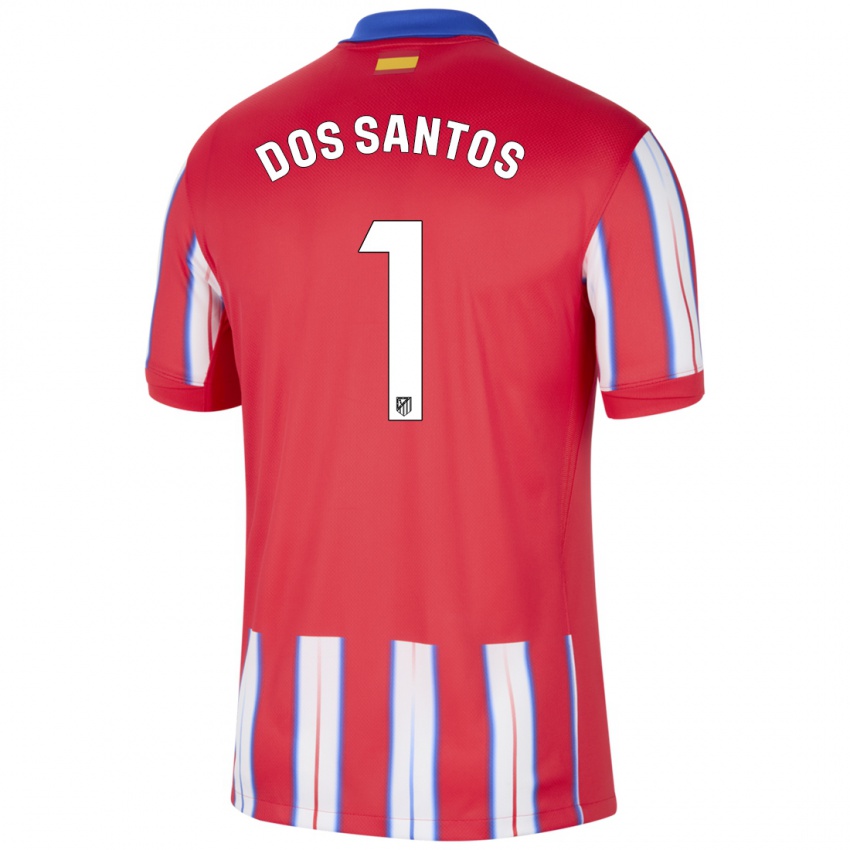 Hombre Camiseta Alex Dos Santos #1 Rojo Blanco Azul 1ª Equipación 2024/25 La Camisa Argentina