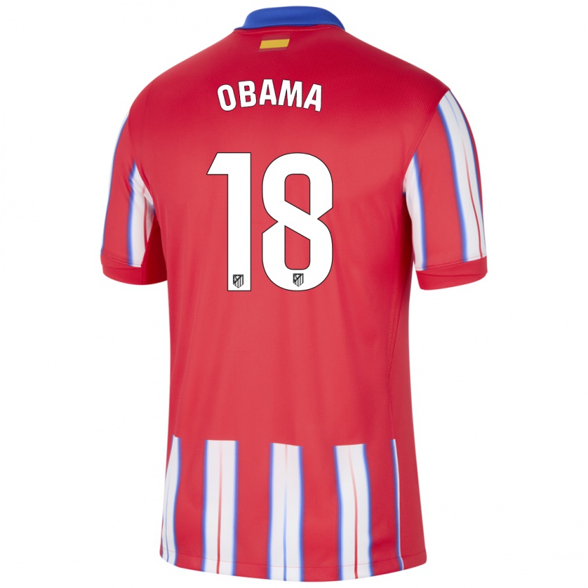 Hombre Camiseta Salomon Obama #18 Rojo Blanco Azul 1ª Equipación 2024/25 La Camisa Argentina