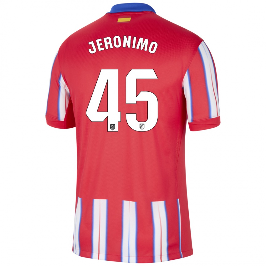 Hombre Camiseta Isaiah Jeronimo #45 Rojo Blanco Azul 1ª Equipación 2024/25 La Camisa Argentina