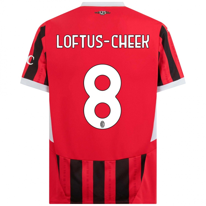 Hombre Camiseta Ruben Loftus-Cheek #8 Rojo Negro 1ª Equipación 2024/25 La Camisa Argentina