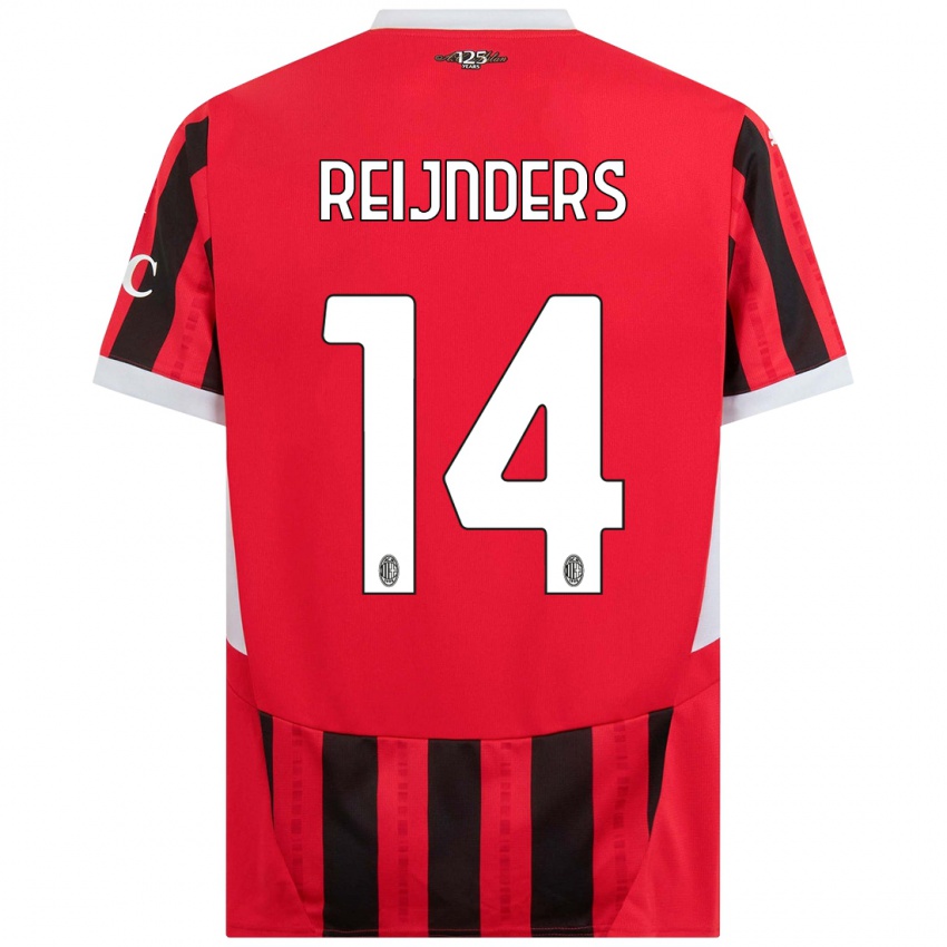 Hombre Camiseta Tijjani Reijnders #14 Rojo Negro 1ª Equipación 2024/25 La Camisa Argentina