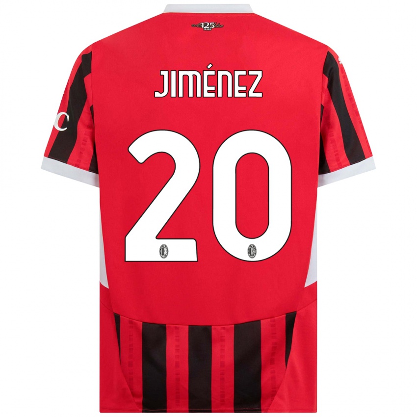 Hombre Camiseta Álex Jiménez #20 Rojo Negro 1ª Equipación 2024/25 La Camisa Argentina