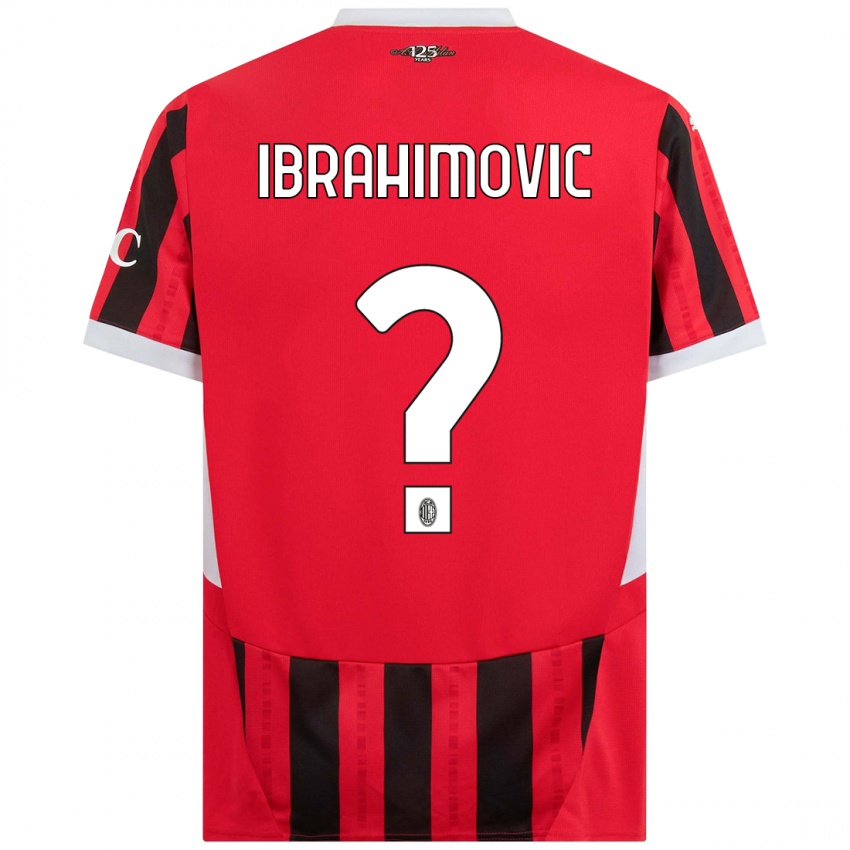 Hombre Camiseta Vincent Ibrahimovic #0 Rojo Negro 1ª Equipación 2024/25 La Camisa Argentina