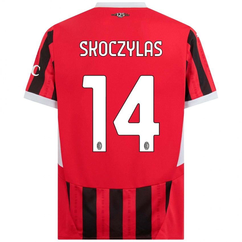 Hombre Camiseta Mateusz Skoczylas #14 Rojo Negro 1ª Equipación 2024/25 La Camisa Argentina