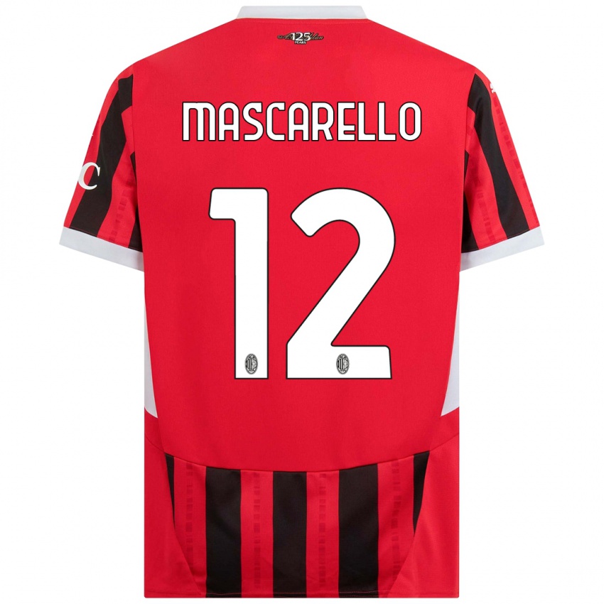 Hombre Camiseta Marta Mascarello #12 Rojo Negro 1ª Equipación 2024/25 La Camisa Argentina