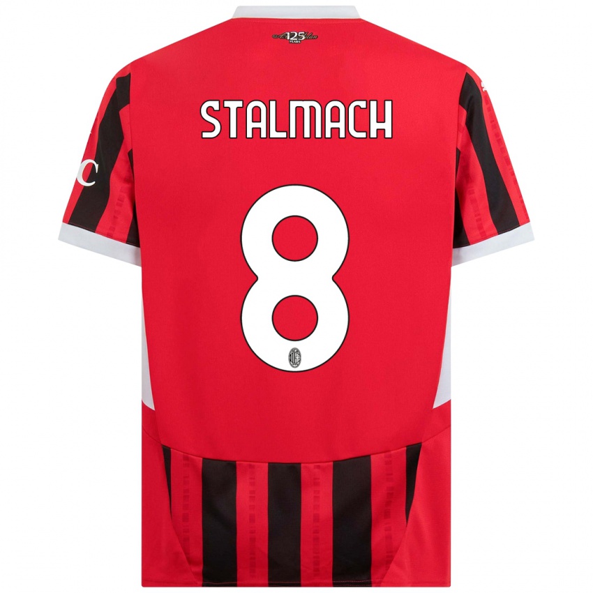 Hombre Camiseta Dariusz Stalmach #8 Rojo Negro 1ª Equipación 2024/25 La Camisa Argentina