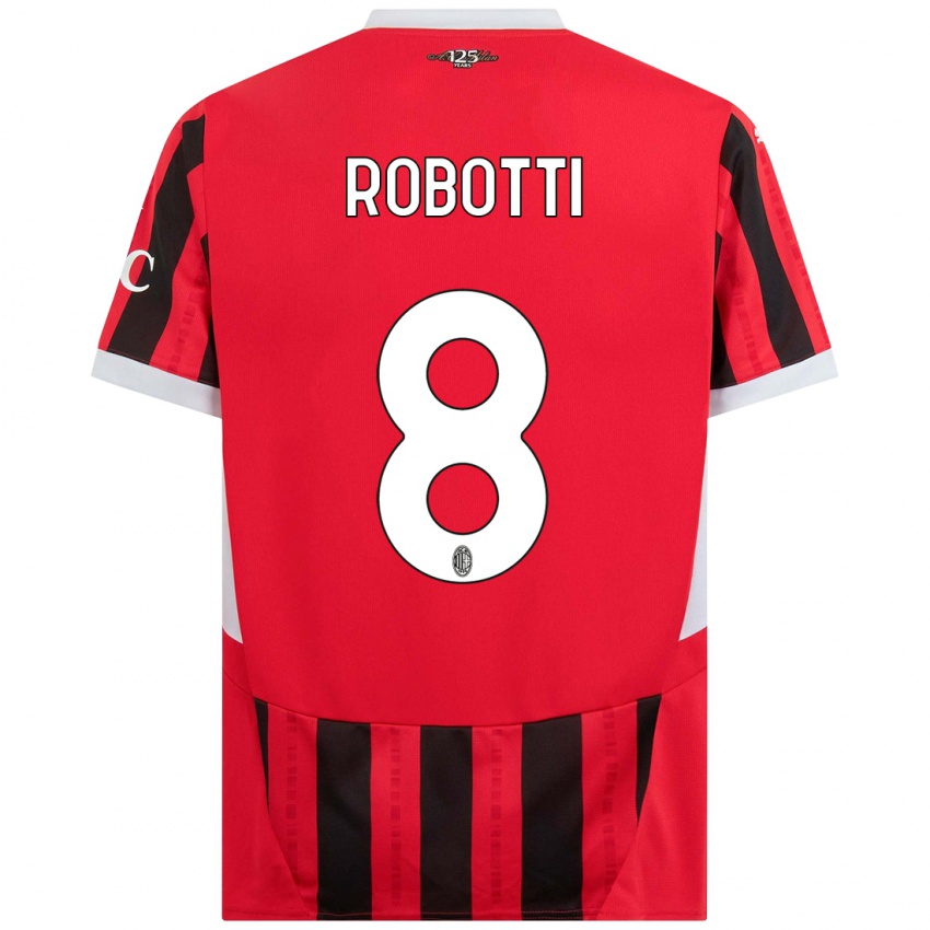 Hombre Camiseta Giovanni Robotti #8 Rojo Negro 1ª Equipación 2024/25 La Camisa Argentina