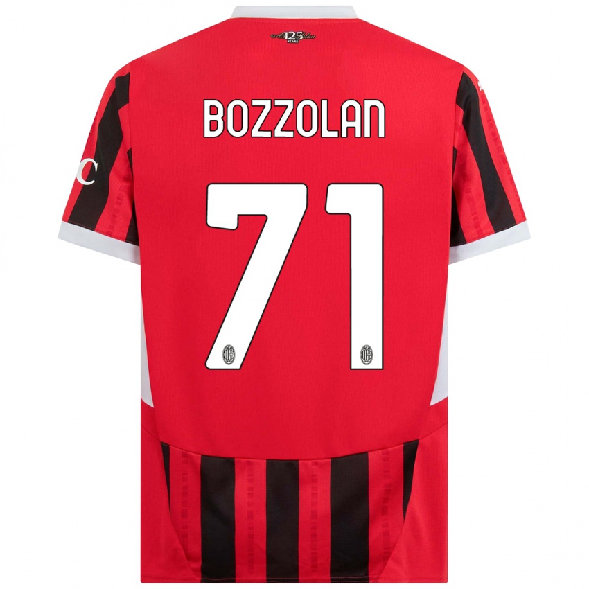 Hombre Camiseta Andrea Bozzolan #71 Rojo Negro 1ª Equipación 2024/25 La Camisa Argentina