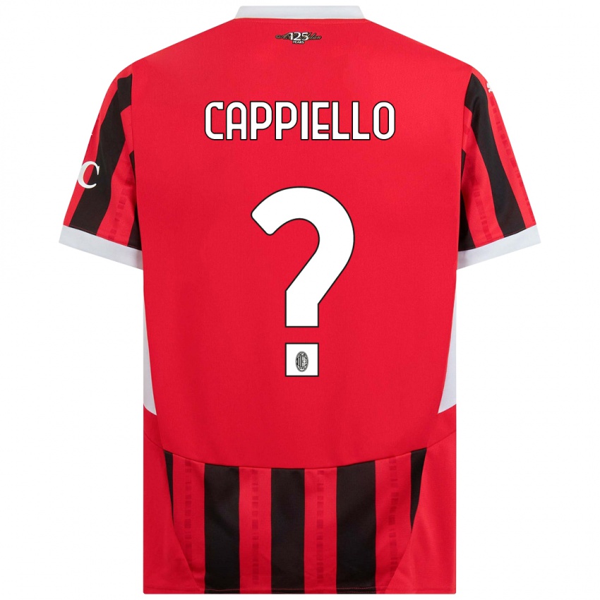 Hombre Camiseta Flavio Cappiello #0 Rojo Negro 1ª Equipación 2024/25 La Camisa Argentina