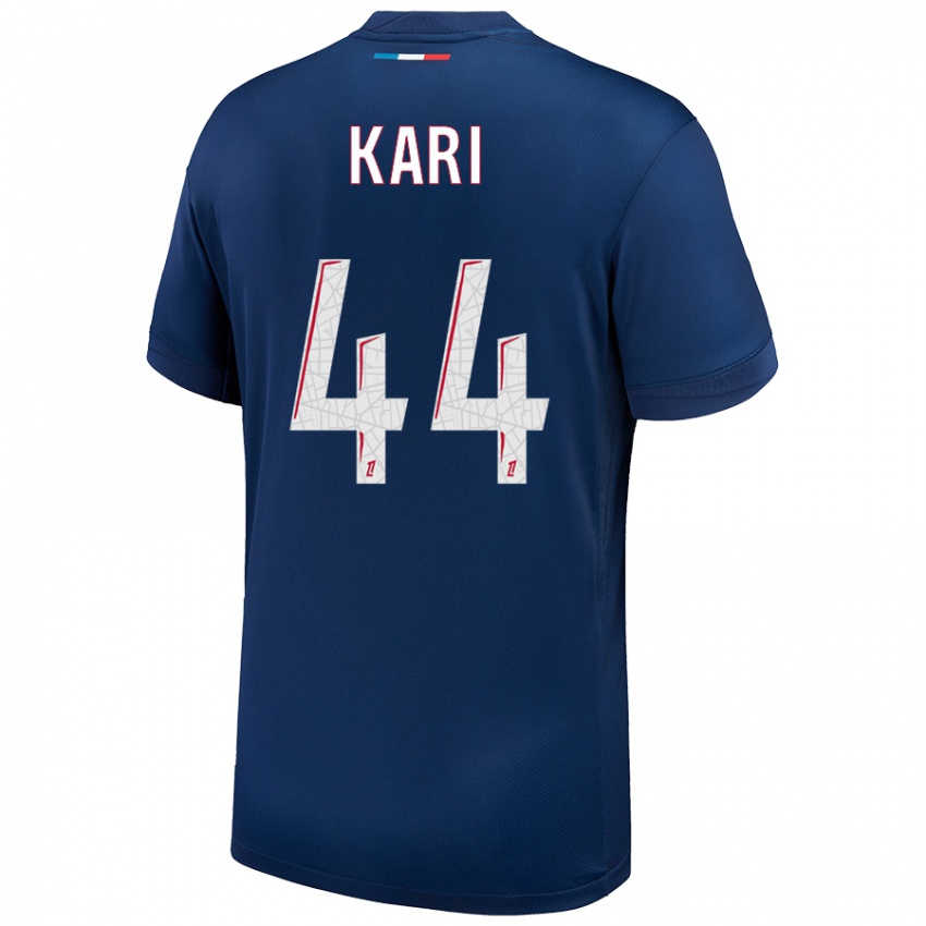 Hombre Camiseta Ayman Kari #44 Azul Marino Blanco 1ª Equipación 2024/25 La Camisa Argentina