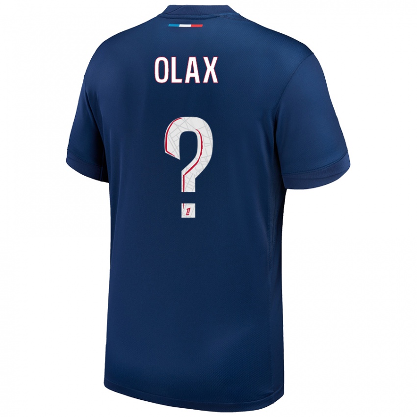 Hombre Camiseta Djamy Olax #0 Azul Marino Blanco 1ª Equipación 2024/25 La Camisa Argentina