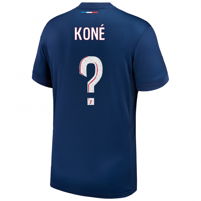 Hombre Camiseta Zanga Koné #0 Azul Marino Blanco 1ª Equipación 2024/25 La Camisa Argentina