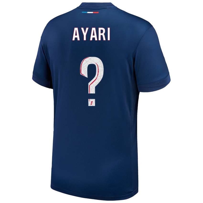 Hombre Camiseta Adam Ayari #0 Azul Marino Blanco 1ª Equipación 2024/25 La Camisa Argentina