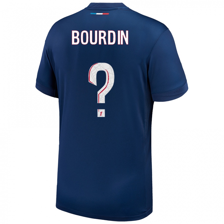 Hombre Camiseta Paul Bourdin #0 Azul Marino Blanco 1ª Equipación 2024/25 La Camisa Argentina