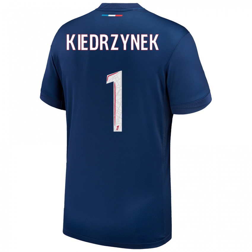 Hombre Camiseta Katarzyna Kiedrzynek #1 Azul Marino Blanco 1ª Equipación 2024/25 La Camisa Argentina