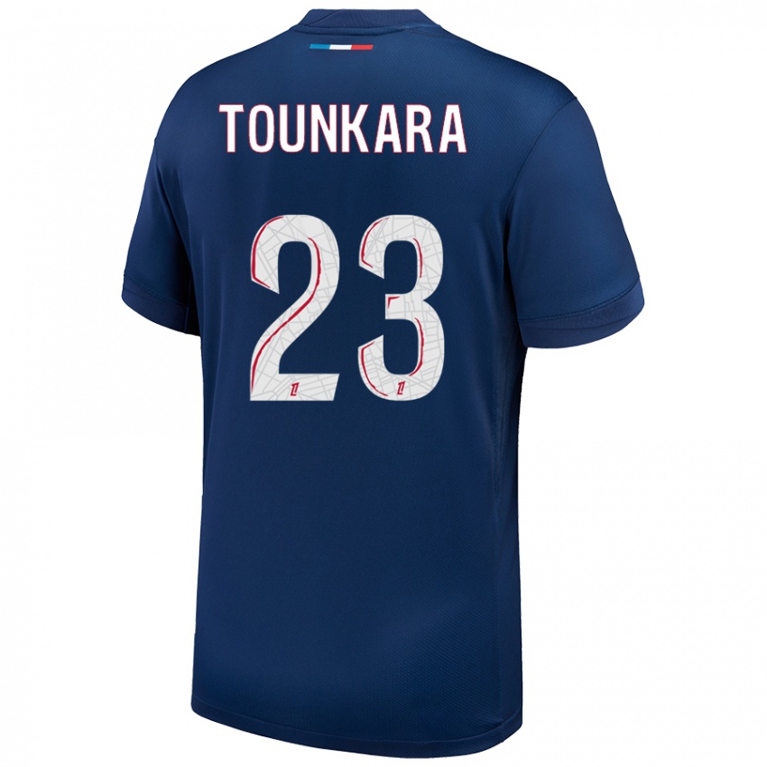 Hombre Camiseta Aïssatou Tounkara #23 Azul Marino Blanco 1ª Equipación 2024/25 La Camisa Argentina