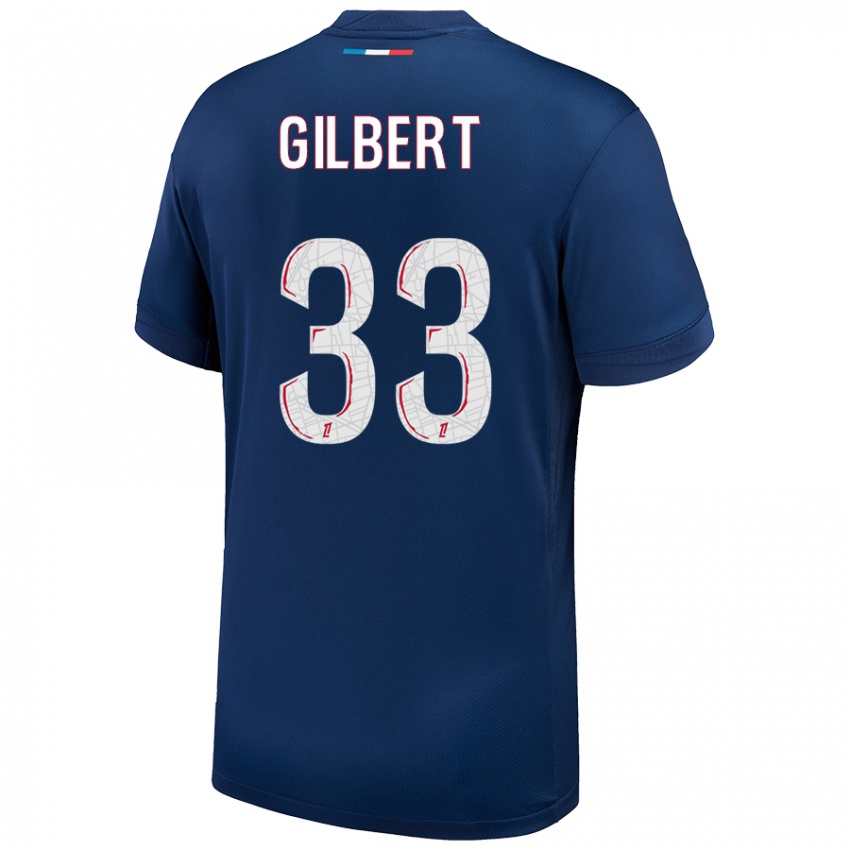 Hombre Camiseta Tara Elimbi Gilbert #33 Azul Marino Blanco 1ª Equipación 2024/25 La Camisa Argentina