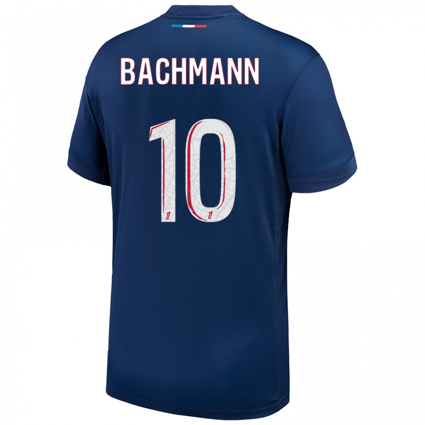 Hombre Camiseta Ramona Bachmann #10 Azul Marino Blanco 1ª Equipación 2024/25 La Camisa Argentina