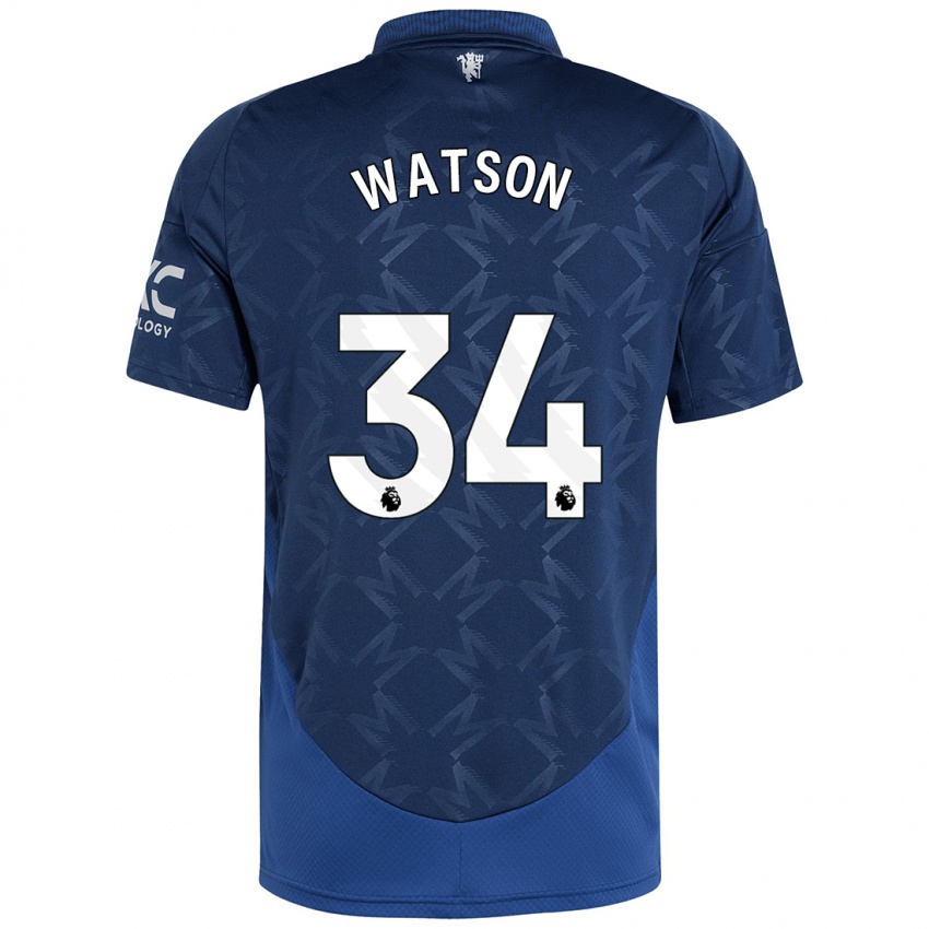 Hombre Camiseta Emma Watson #34 Índigo 2ª Equipación 2024/25 La Camisa Argentina