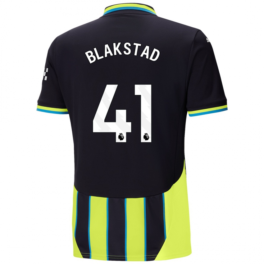 Hombre Camiseta Julie Blakstad #41 Azul Amarillo 2ª Equipación 2024/25 La Camisa Argentina