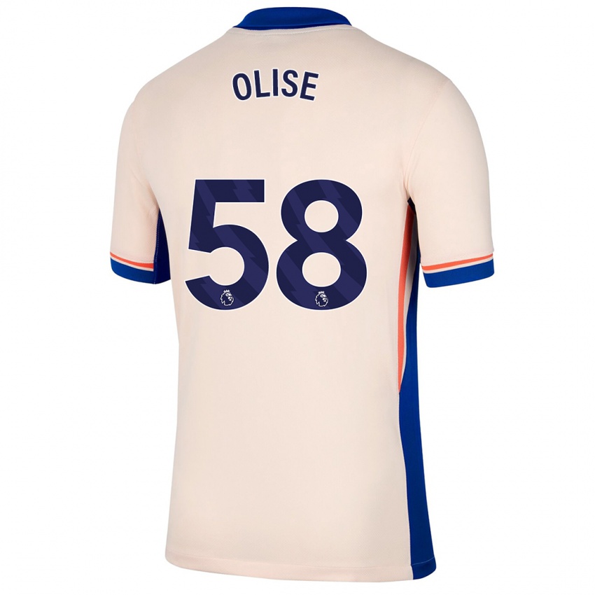 Hombre Camiseta Richard Olise #58 Beige Claro 2ª Equipación 2024/25 La Camisa Argentina