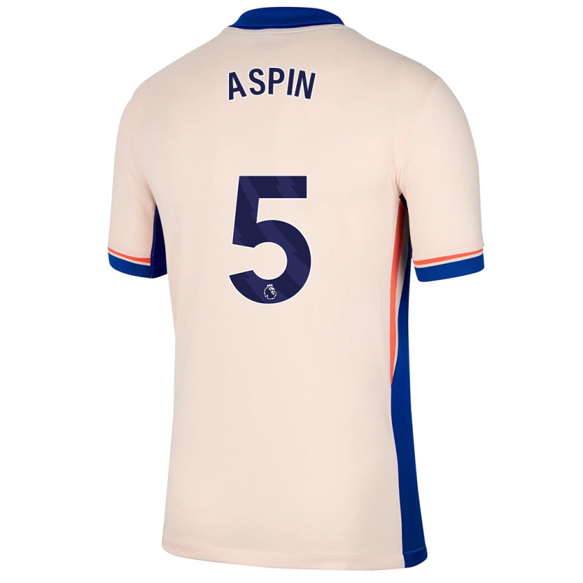 Hombre Camiseta Brooke Aspin #5 Beige Claro 2ª Equipación 2024/25 La Camisa Argentina