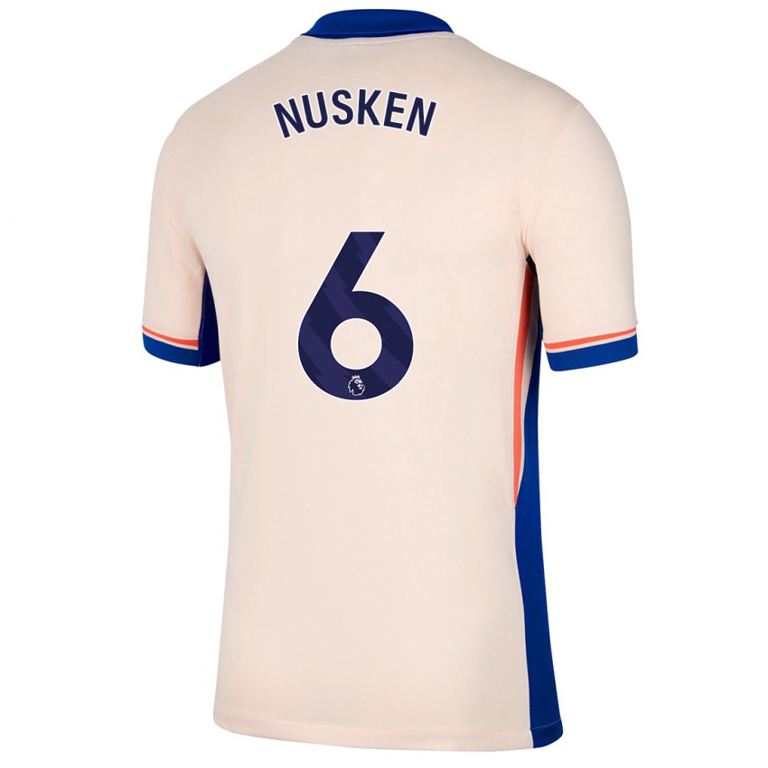 Hombre Camiseta Sjoeke Nüsken #6 Beige Claro 2ª Equipación 2024/25 La Camisa Argentina