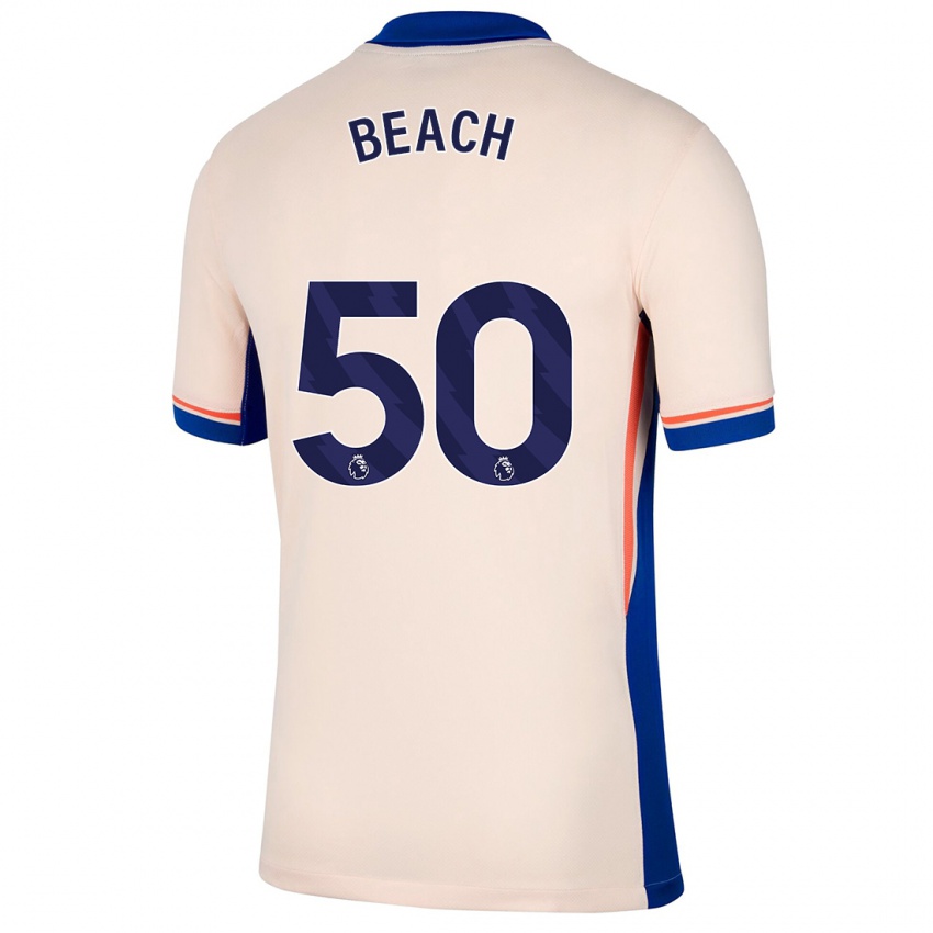 Hombre Camiseta Eddie Beach #50 Beige Claro 2ª Equipación 2024/25 La Camisa Argentina