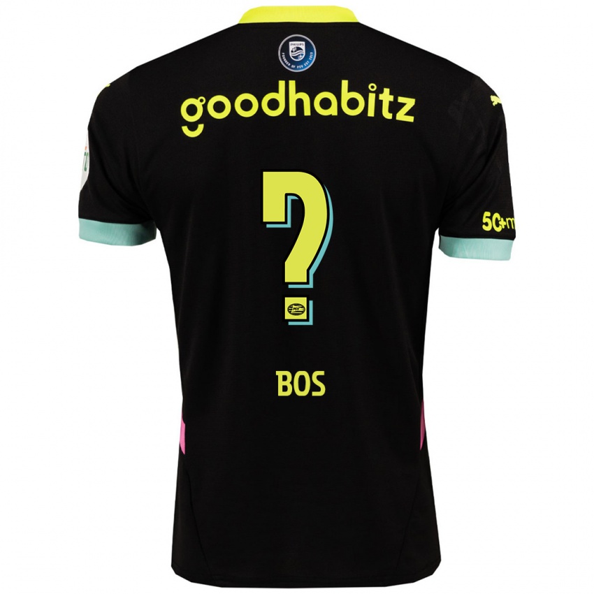 Hombre Camiseta Floris Bos #0 Negro Amarillo 2ª Equipación 2024/25 La Camisa Argentina