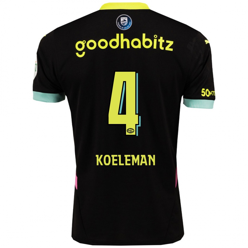 Hombre Camiseta Senna Koeleman #4 Negro Amarillo 2ª Equipación 2024/25 La Camisa Argentina