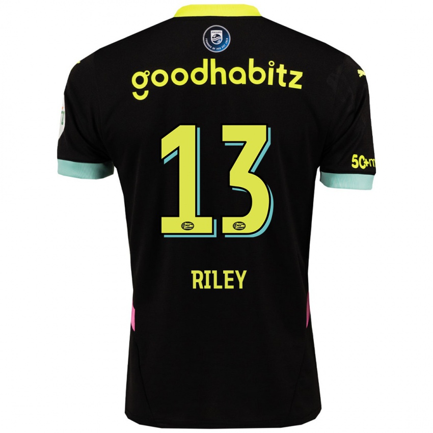 Hombre Camiseta Indiah-Paige Riley #13 Negro Amarillo 2ª Equipación 2024/25 La Camisa Argentina