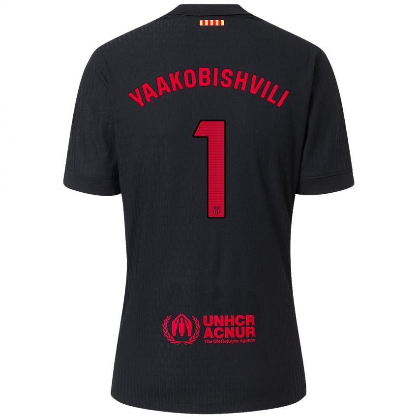 Hombre Camiseta Áron Yaakobishvili #1 Negro Rojo 2ª Equipación 2024/25 La Camisa Argentina