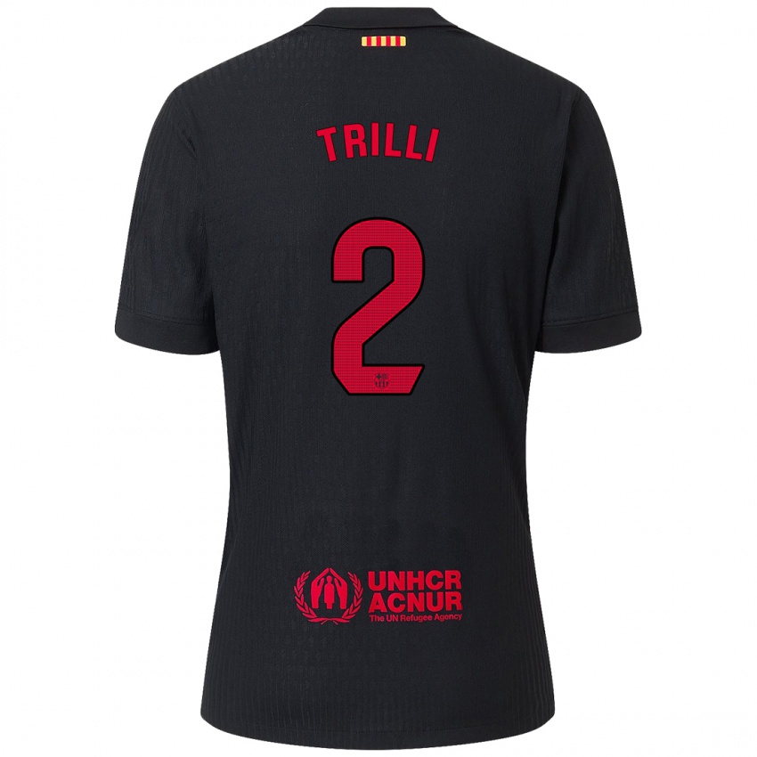 Hombre Camiseta Trilli #2 Negro Rojo 2ª Equipación 2024/25 La Camisa Argentina