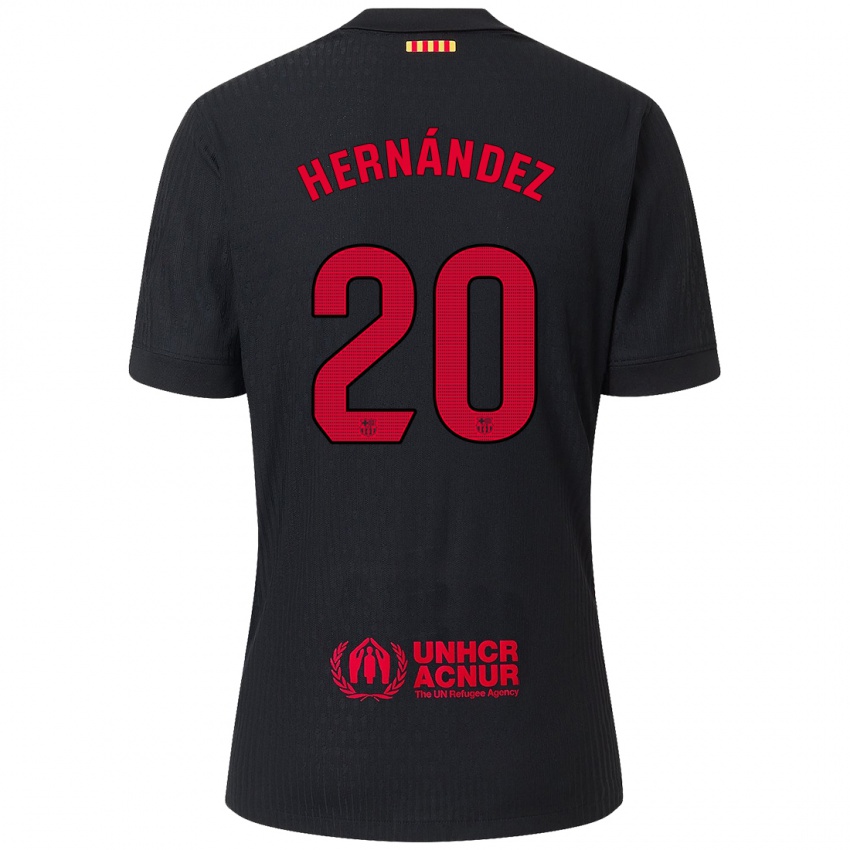 Hombre Camiseta Unai Hernández #20 Negro Rojo 2ª Equipación 2024/25 La Camisa Argentina