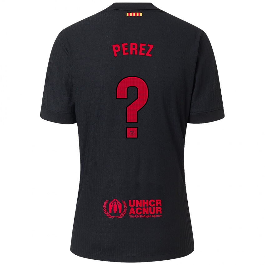 Hombre Camiseta María Pérez #0 Negro Rojo 2ª Equipación 2024/25 La Camisa Argentina