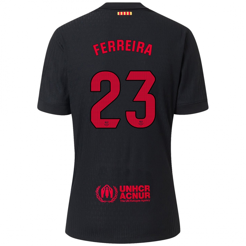 Hombre Camiseta Geyse Ferreira #23 Negro Rojo 2ª Equipación 2024/25 La Camisa Argentina