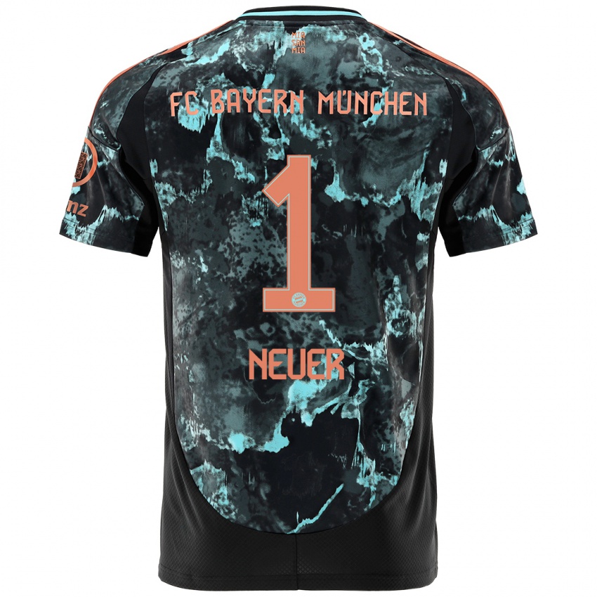 Hombre Camiseta Manuel Neuer #1 Negro 2ª Equipación 2024/25 La Camisa Argentina