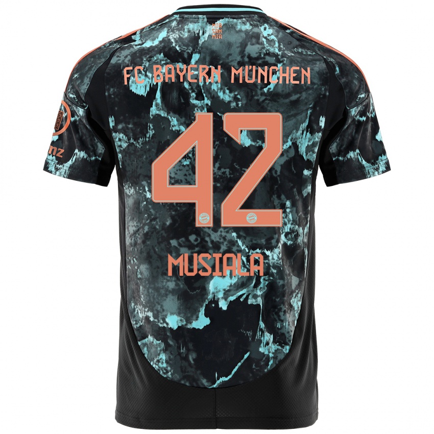 Hombre Camiseta Jamal Musiala #42 Negro 2ª Equipación 2024/25 La Camisa Argentina