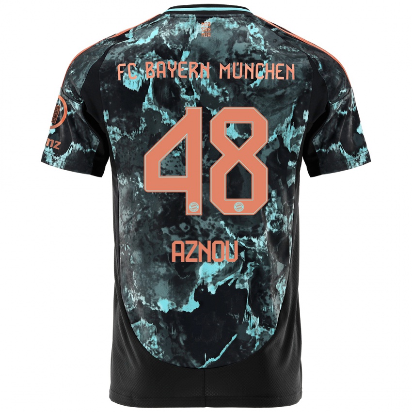 Hombre Camiseta Adam Aznou #48 Negro 2ª Equipación 2024/25 La Camisa Argentina