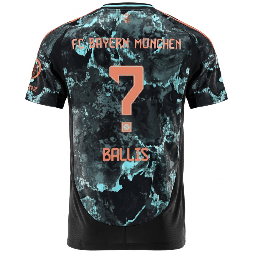 Hombre Camiseta Benjamin Ballis #0 Negro 2ª Equipación 2024/25 La Camisa Argentina