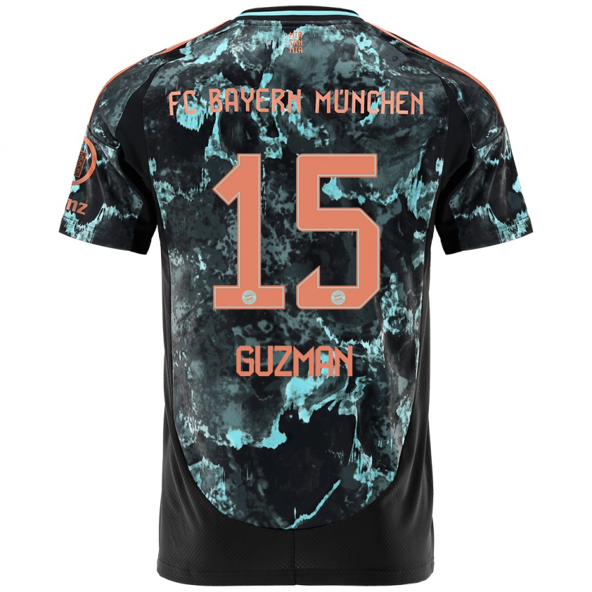 Hombre Camiseta Ana María Guzmán #15 Negro 2ª Equipación 2024/25 La Camisa Argentina