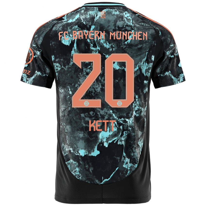 Hombre Camiseta Franziska Kett #20 Negro 2ª Equipación 2024/25 La Camisa Argentina