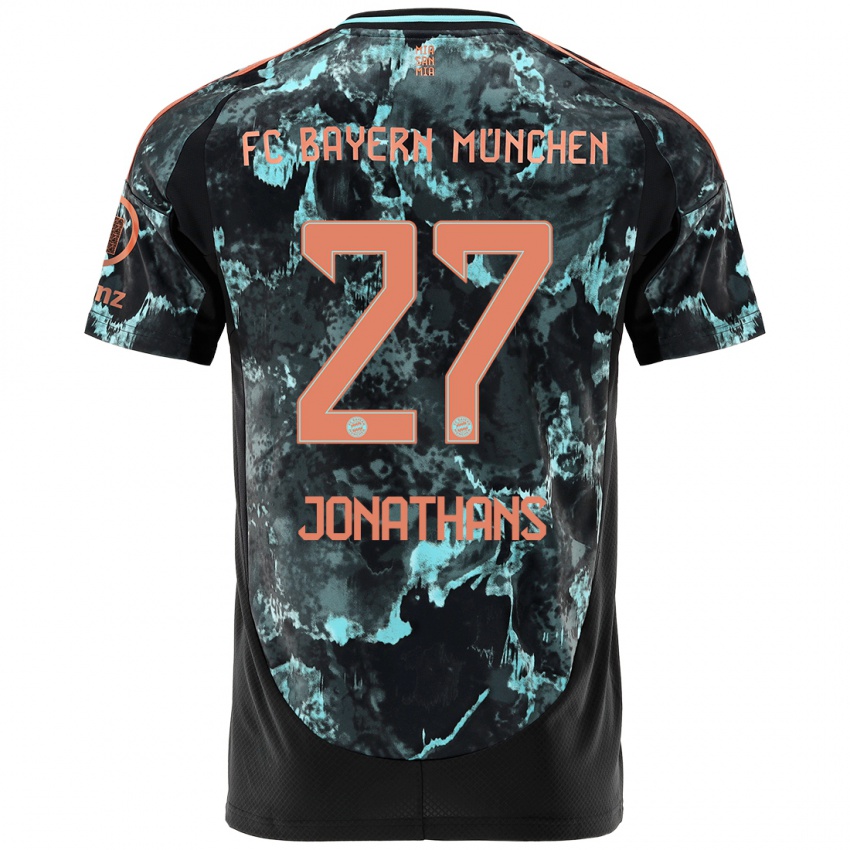 Hombre Camiseta David Jonathans #27 Negro 2ª Equipación 2024/25 La Camisa Argentina