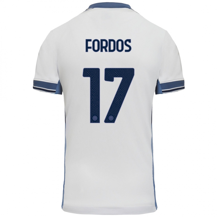 Hombre Camiseta Beatrix Fördős #17 Blanco Gris 2ª Equipación 2024/25 La Camisa Argentina